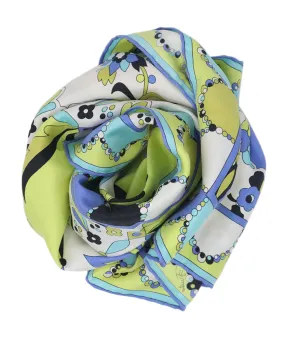 Emilio Pucci Blue & Green Print Scarf