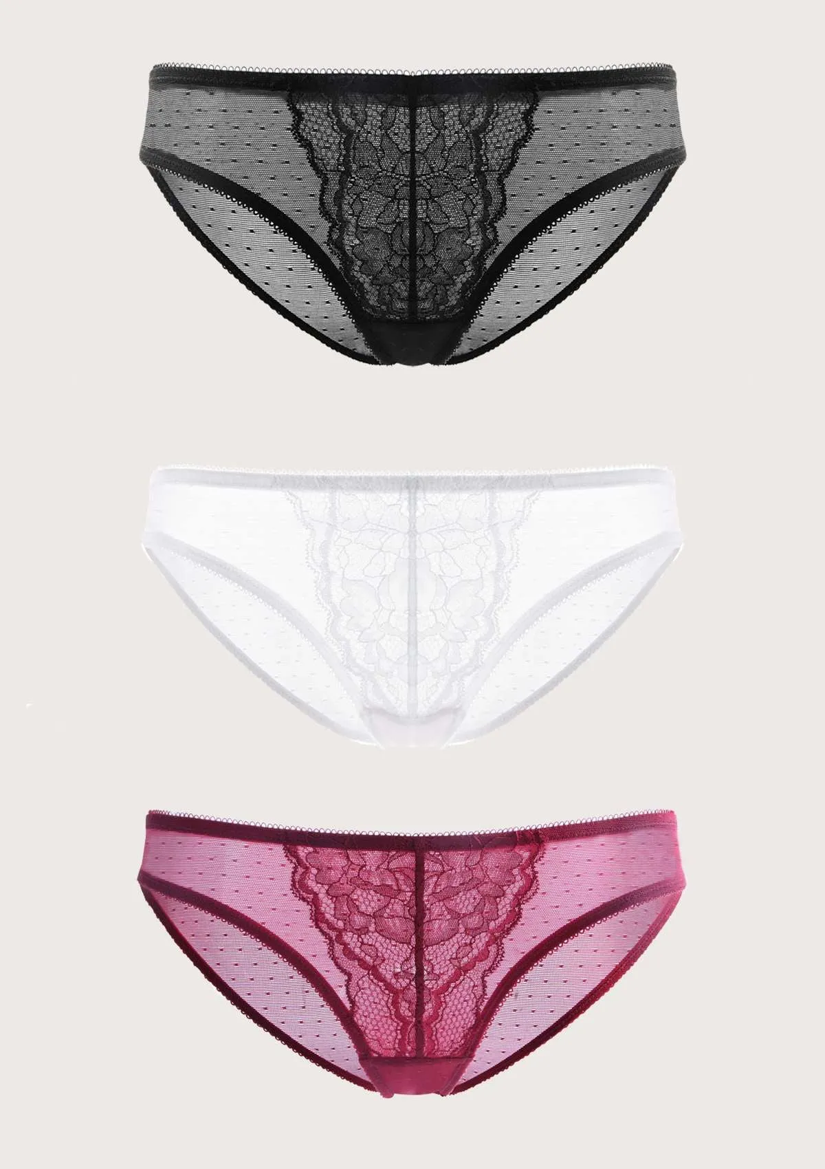 Enchante Lace Bikini Panties 3 Pack