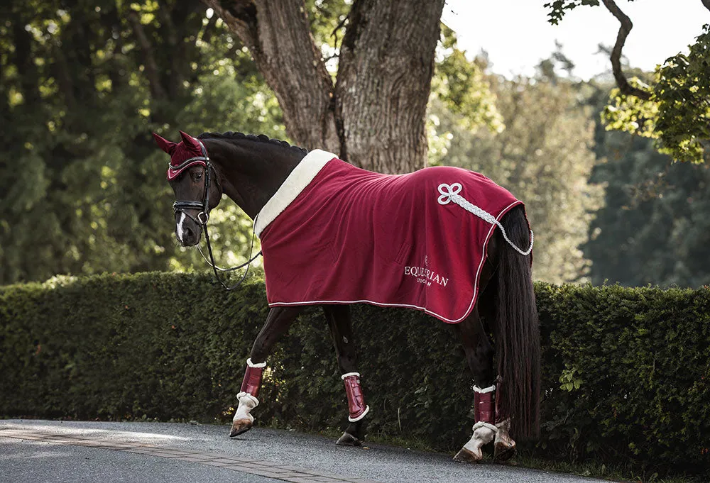 Equestrian Stockholm Fur lined Halter and Lead Bordeaux