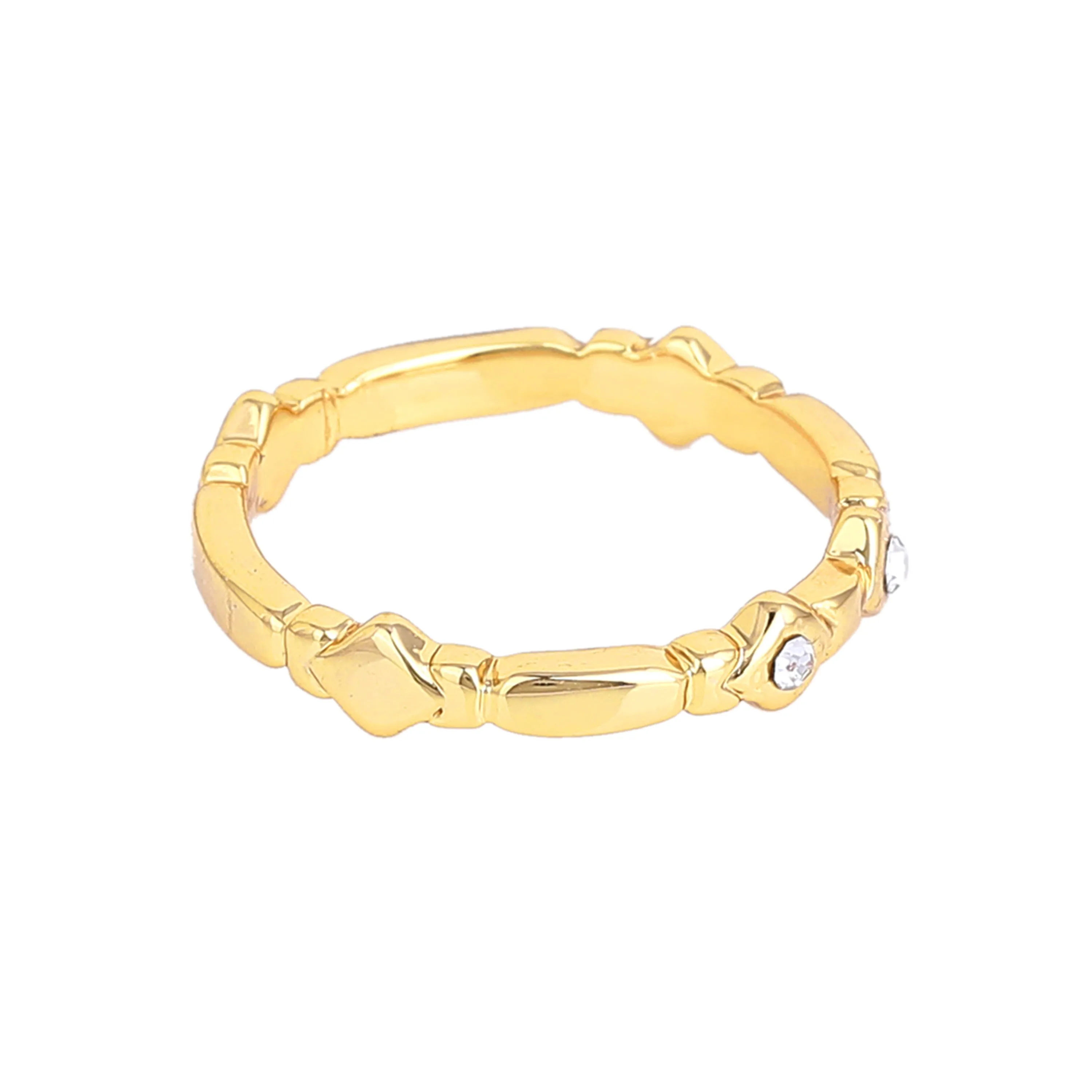 Estele Gold Plated Alluring Finger Ring with Crystals for Women