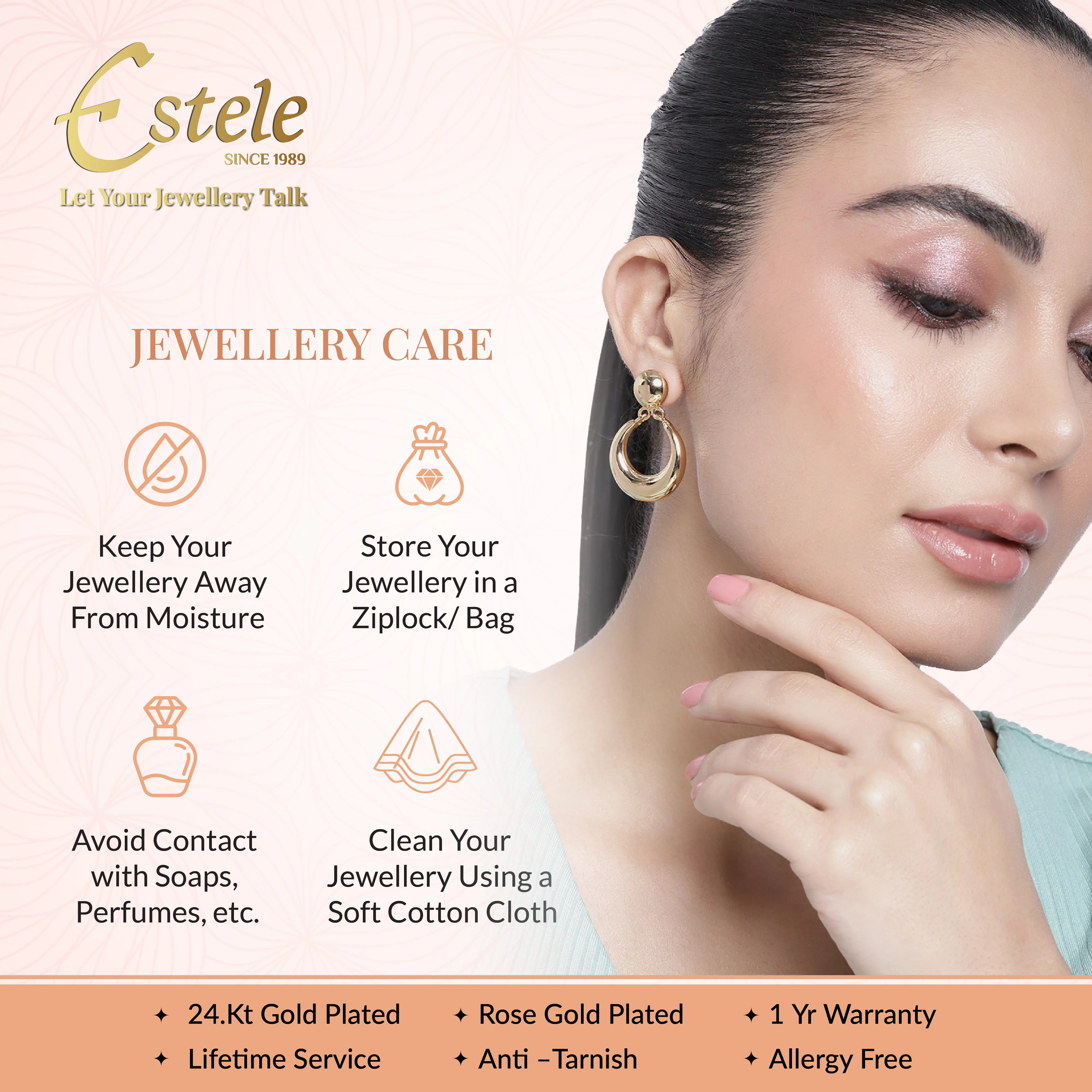 Estele Gold Plated CZ Splendid Finger Ring for Women