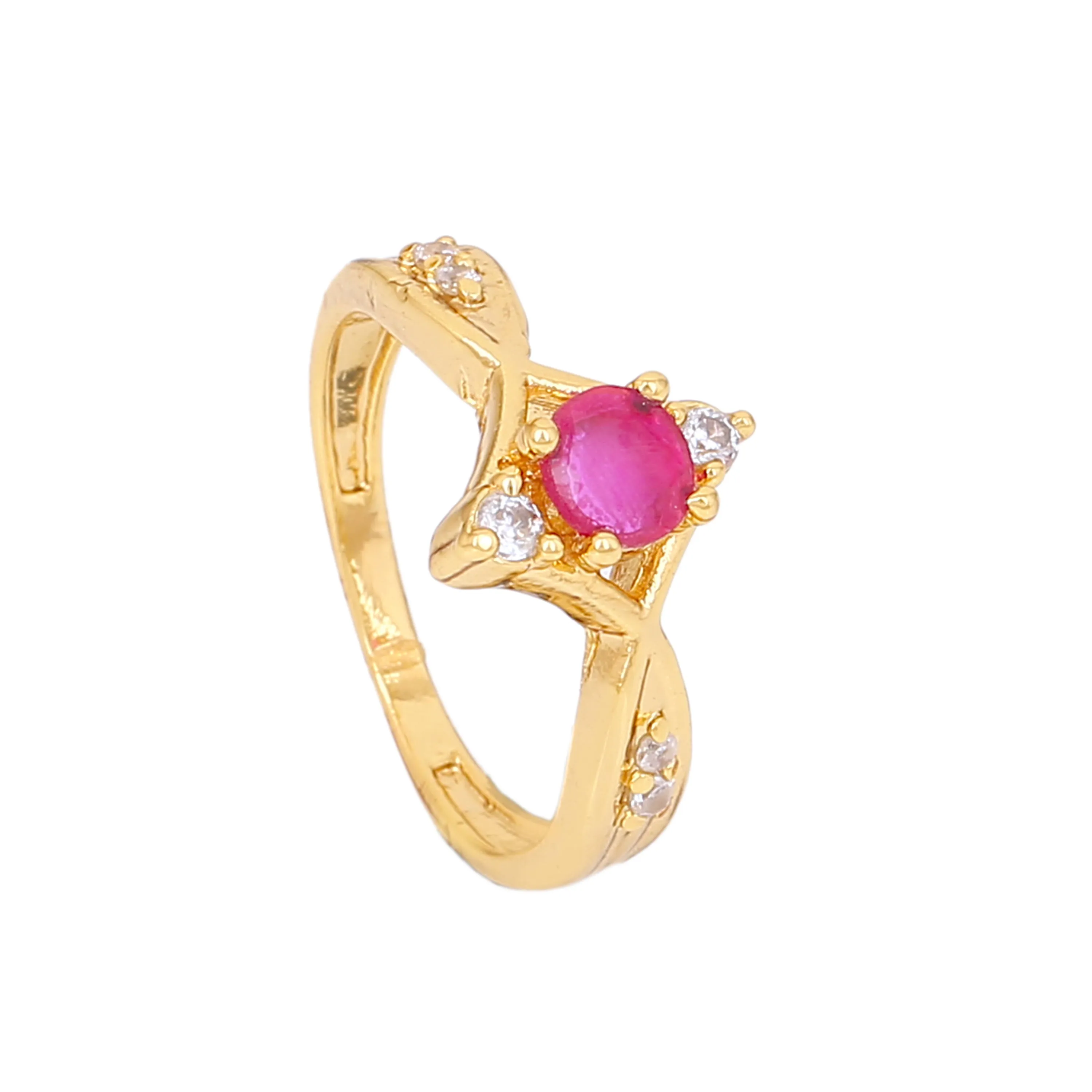 Estele Gold Plated CZ Splendid Finger Ring for Women