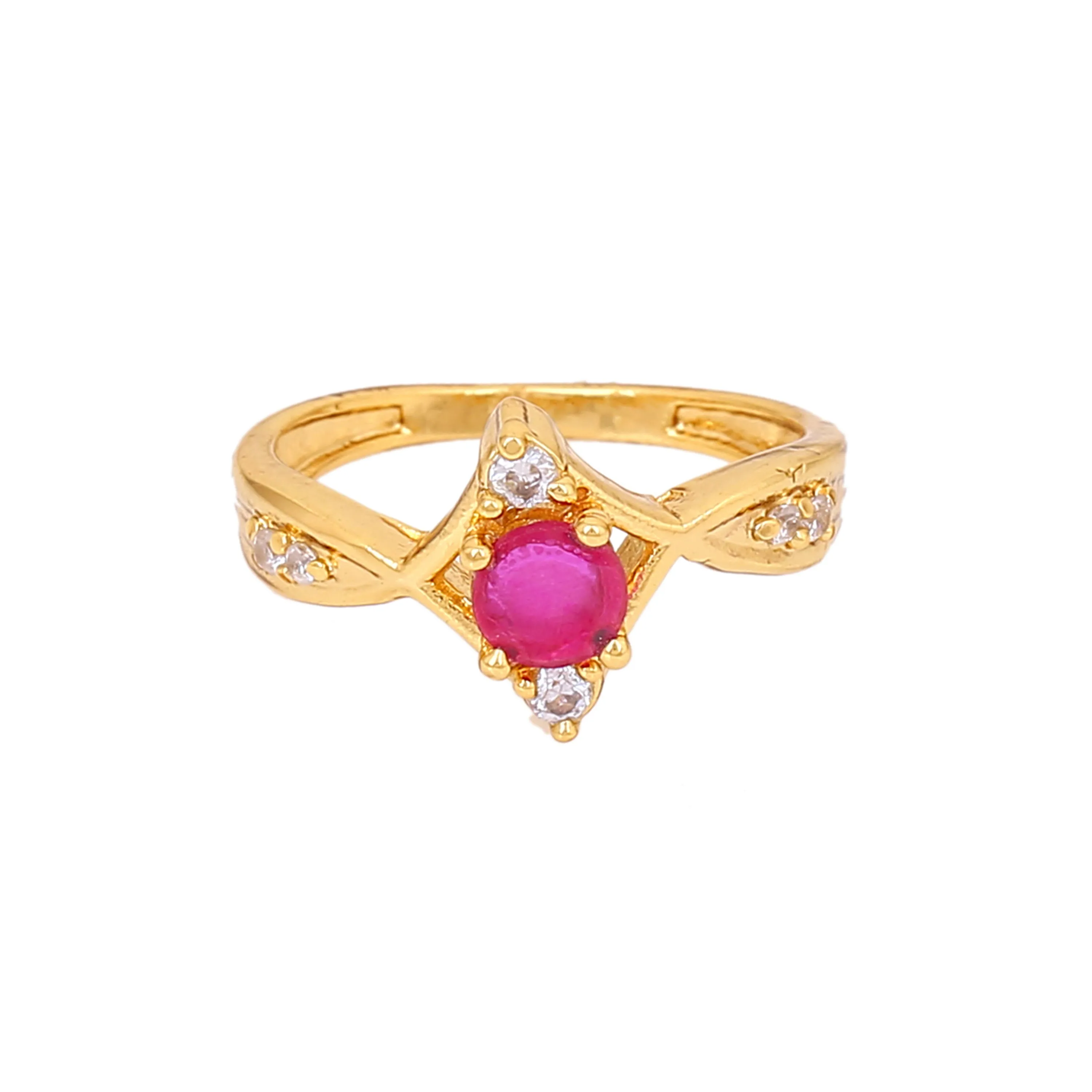 Estele Gold Plated CZ Splendid Finger Ring for Women