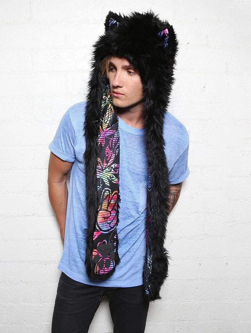 FauxEva Funky Black Wolf SpiritHood