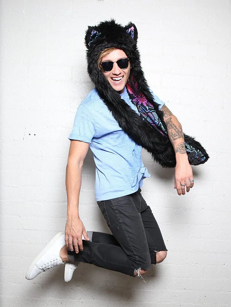 FauxEva Funky Black Wolf SpiritHood