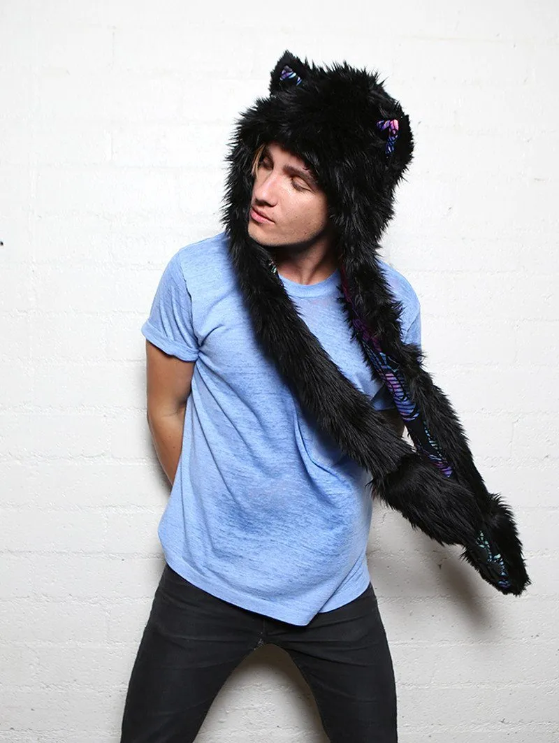 FauxEva Funky Black Wolf SpiritHood