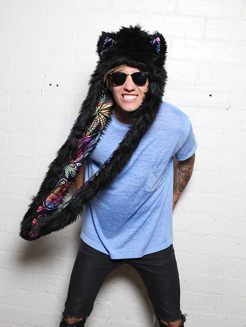 FauxEva Funky Black Wolf SpiritHood