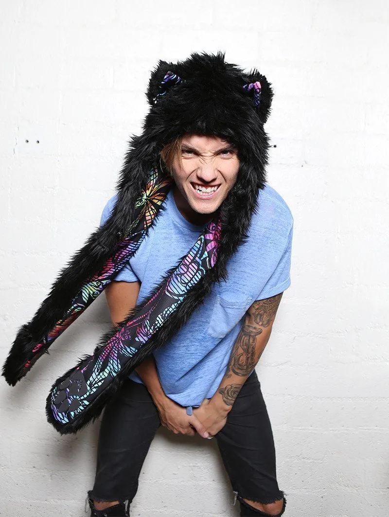 FauxEva Funky Black Wolf SpiritHood