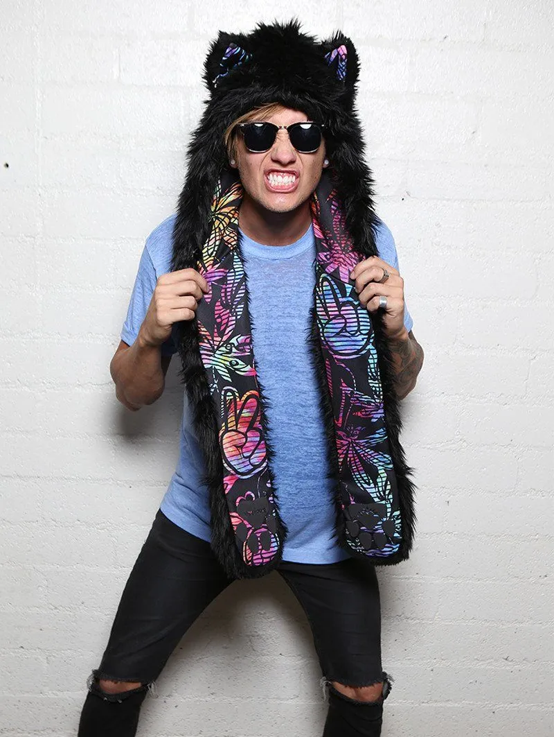 FauxEva Funky Black Wolf SpiritHood