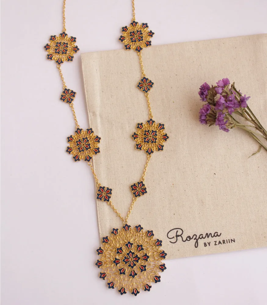 Flower Burst Medallion Necklace