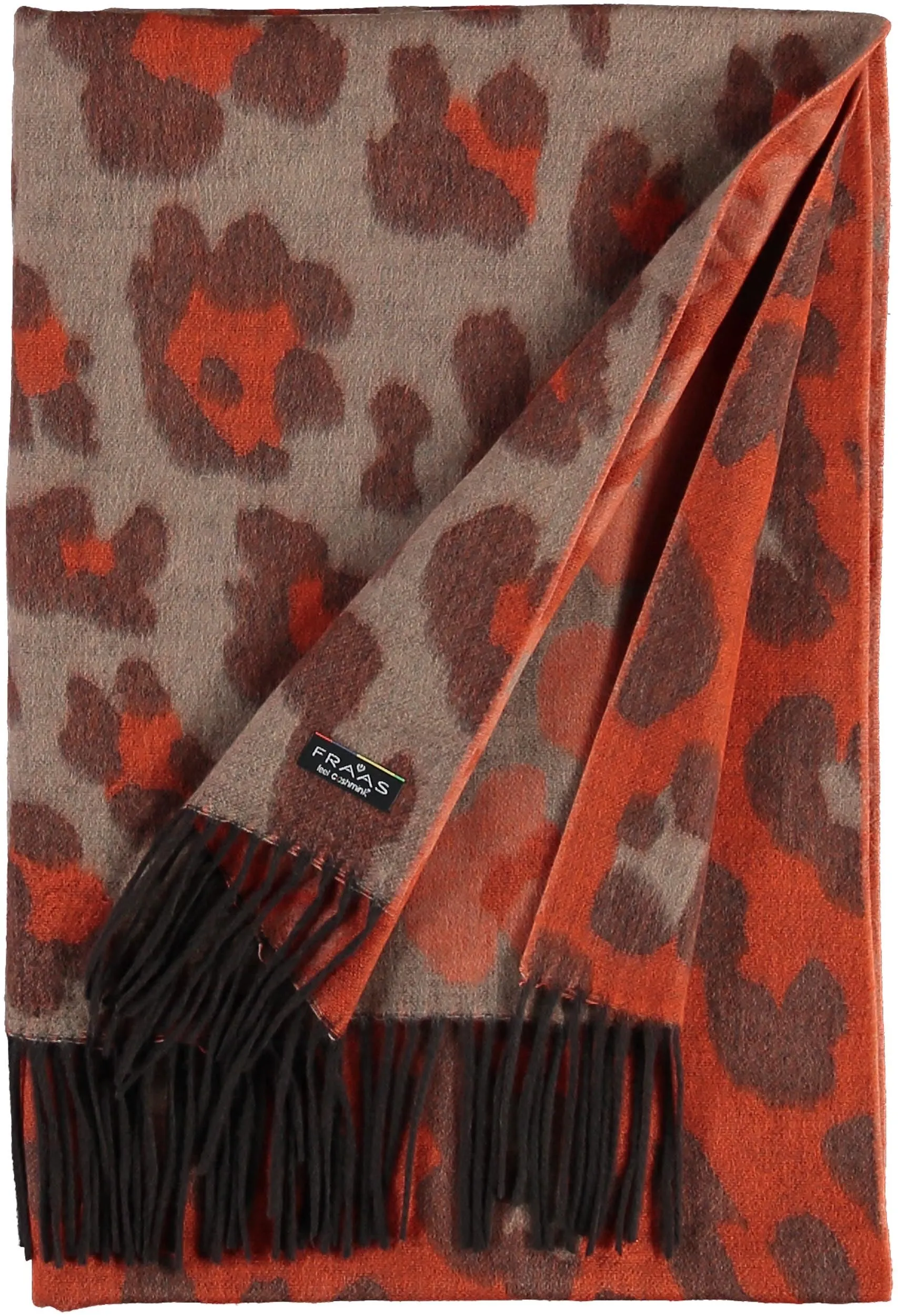 Fraas 625281 260 Camel Terracotta Orange Tonal Animal Print Cashmink Wrap