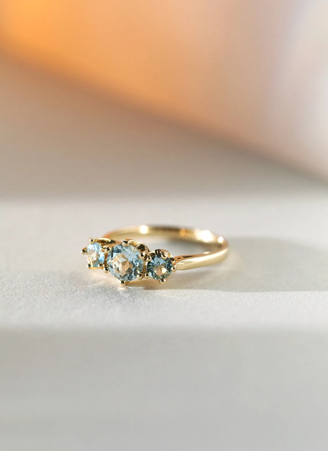 Frida aquamarine ring 14k gold