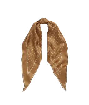 Geo-Print Silk Twill Diamond Scarf - Brown