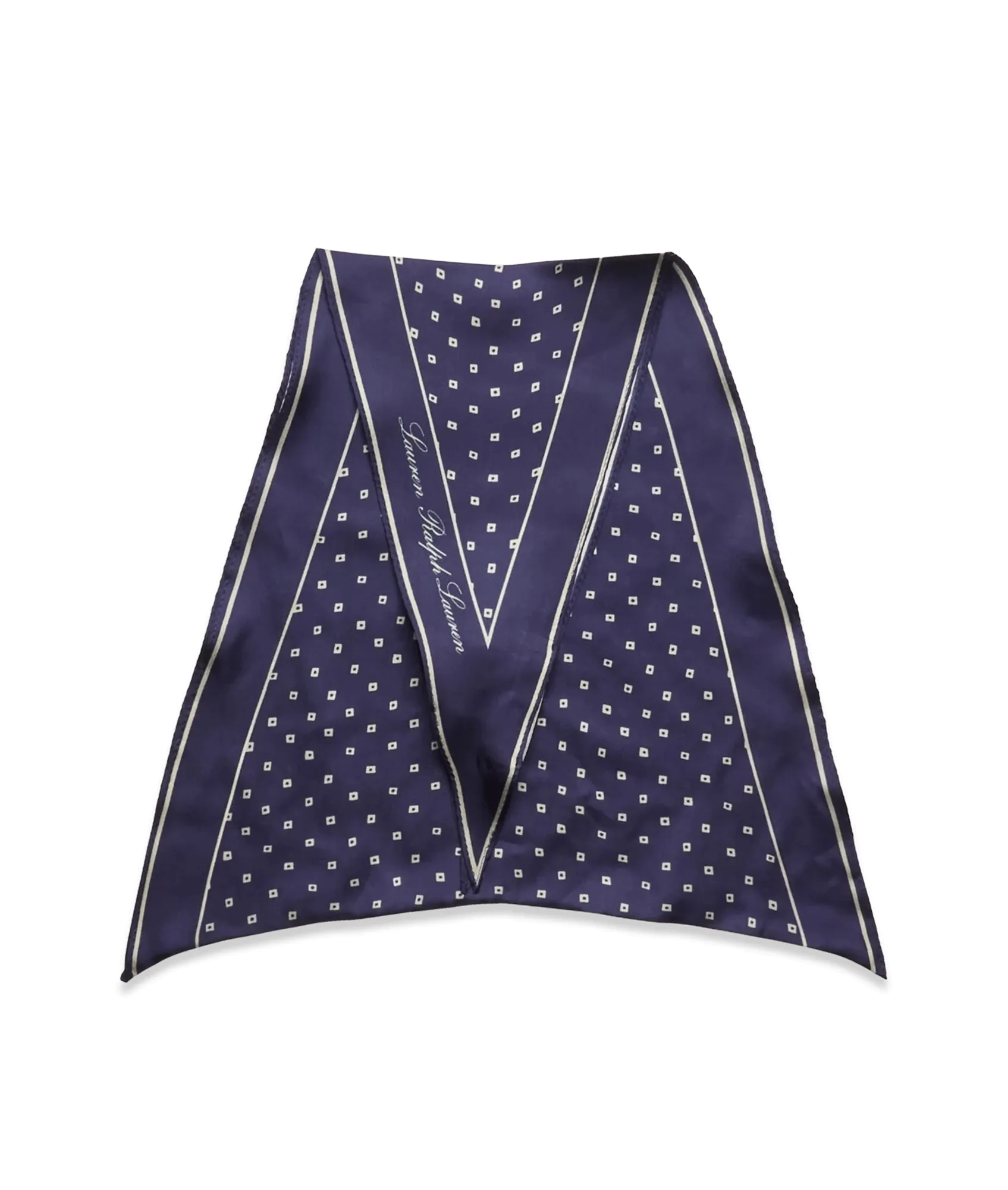 Geo-Print Silk Twill Diamond Scarf - Navy