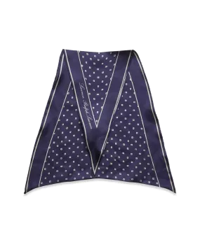 Geo-Print Silk Twill Diamond Scarf - Navy