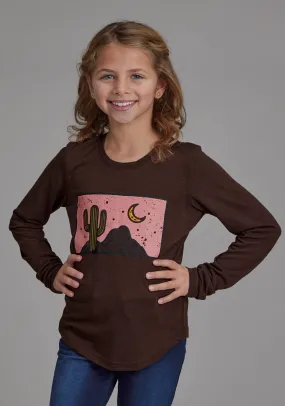 Girl's Roper Chocolate Brown Jersey Tee