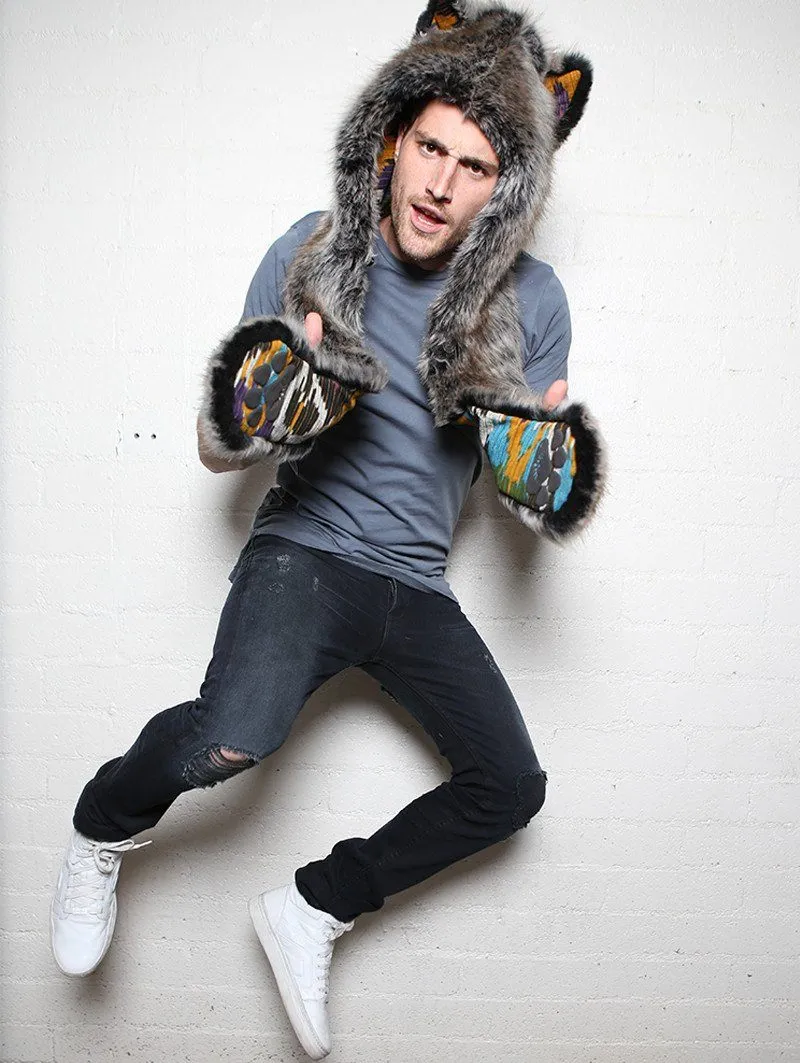 Grey Wolf Ikat Collectors SpiritHood