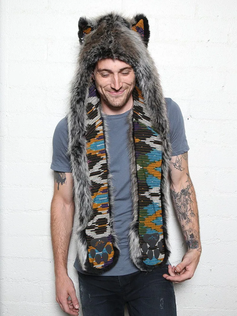 Grey Wolf Ikat Collectors SpiritHood