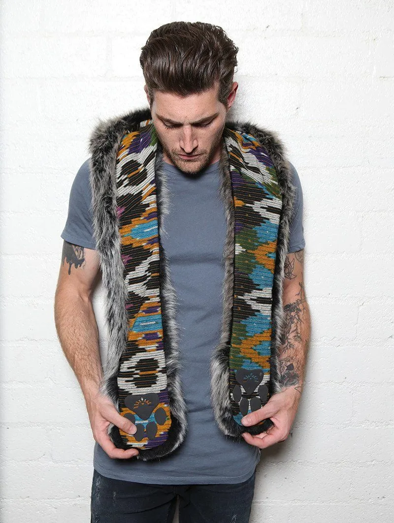 Grey Wolf Ikat Collectors SpiritHood