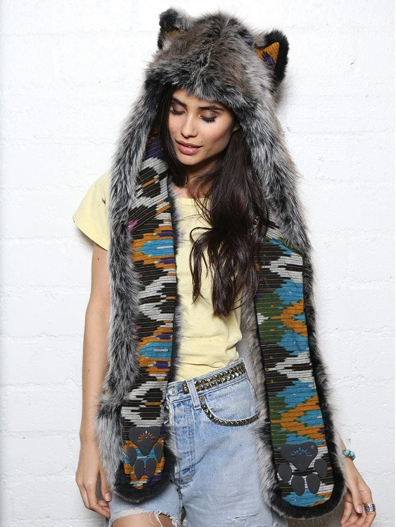 Grey Wolf Ikat Collectors SpiritHood