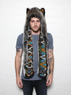 Grey Wolf Ikat Collectors SpiritHood