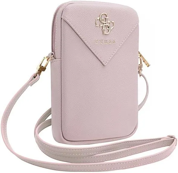 Guess 4G Zip Triangle Universal Wallet Phone Bag With Strap Pink - GUWBZPGSTEGP