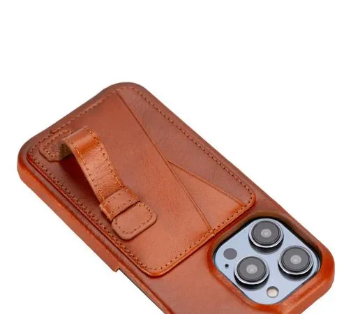 Hartford iPhone 14 PRO Finger Loop Case, Burnished Tan