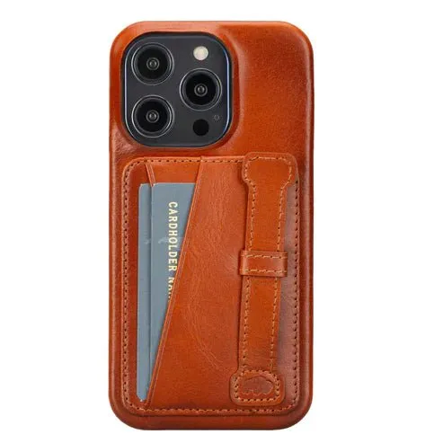 Hartford iPhone 14 PRO Finger Loop Case, Burnished Tan