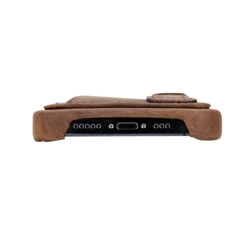 Hartford iPhone 14 PRO Finger Loop Case, Distressed Coffee