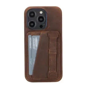 Hartford iPhone 14 PRO Finger Loop Case, Distressed Coffee