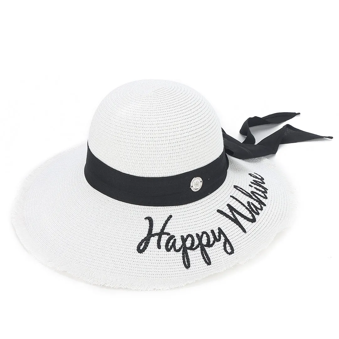 Hat Gardenia Happy Wahine White