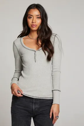 Heather Grey Long Sleeve Henley