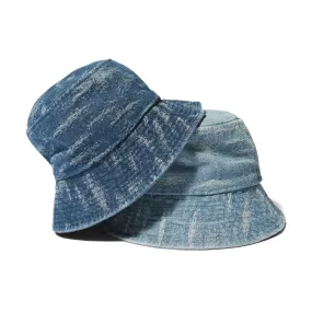 HOMEGAME - DAMAGED DENIM BUCKET HAT【HG241409】