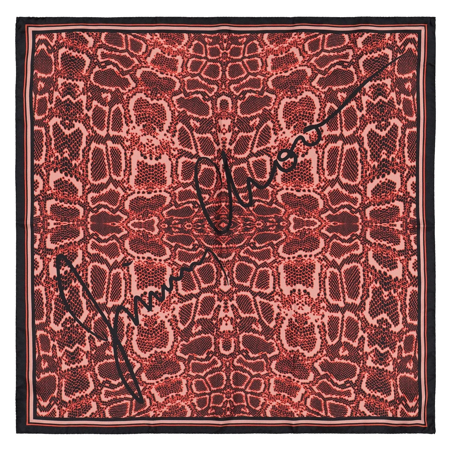 Jimmy Choo Red Silk Foulard Scarf