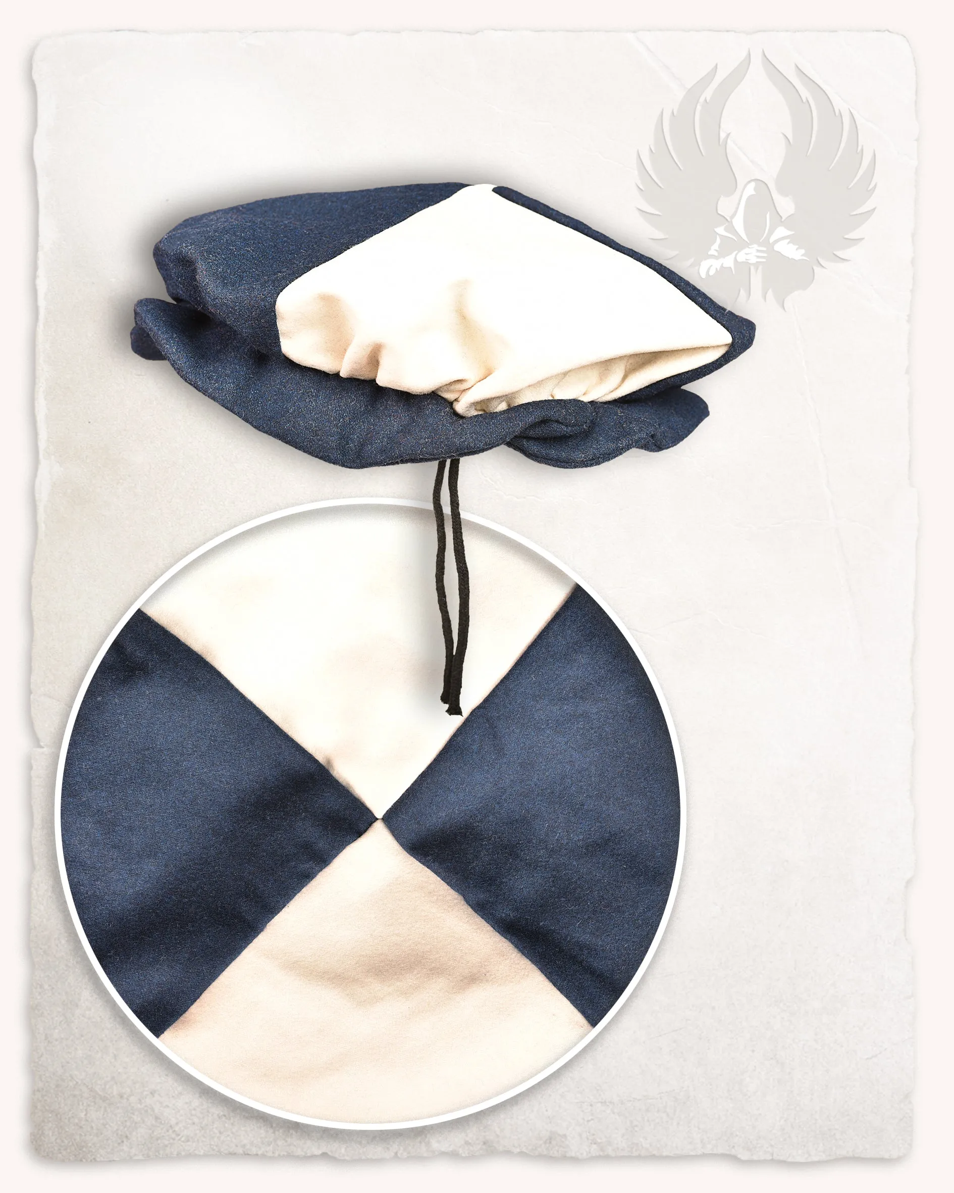 Joerg beret canvas blue/cream