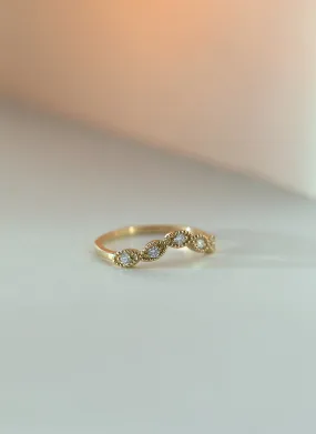 Joshi's sister diamond curve ring 14k gold