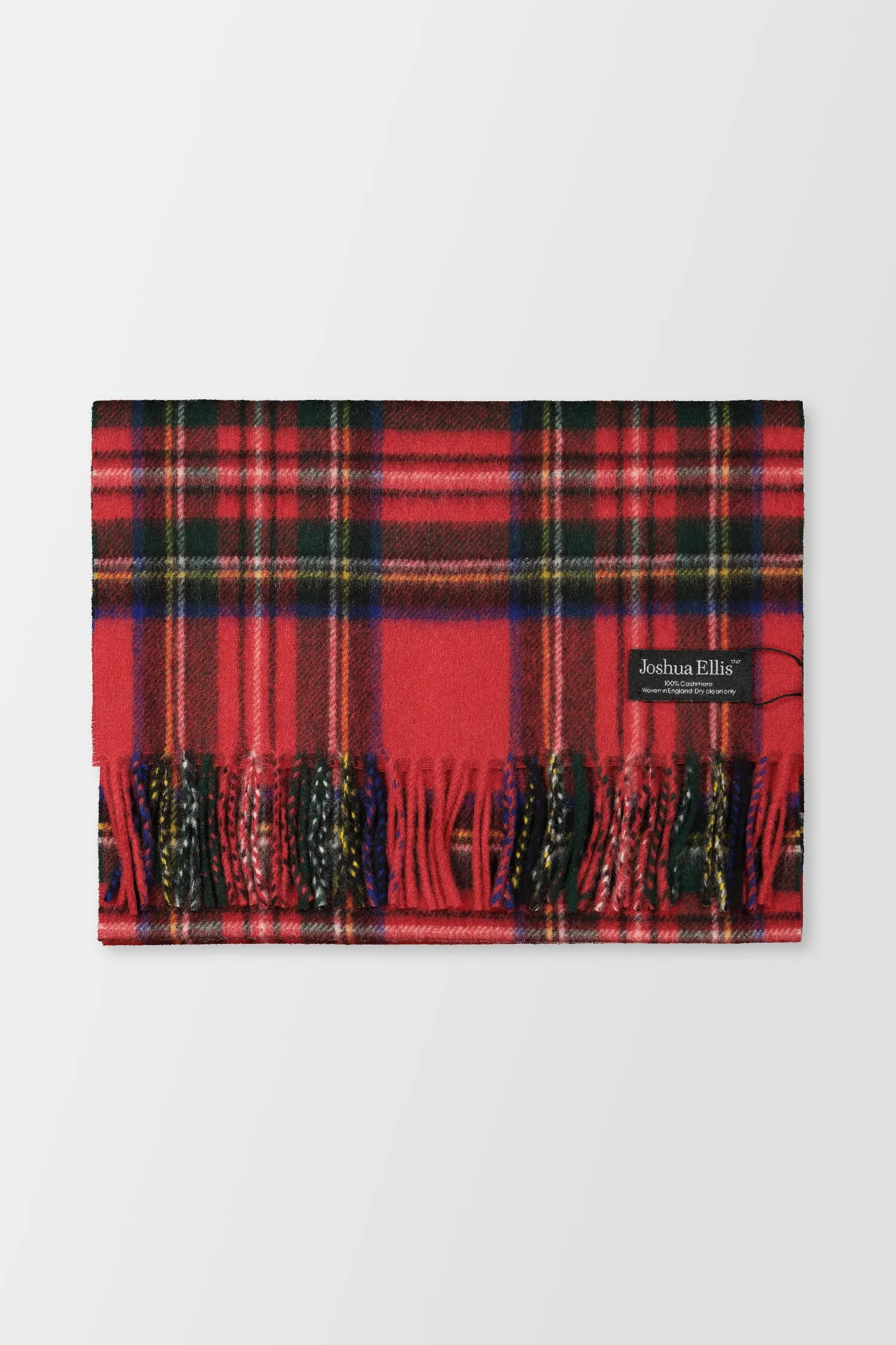 Joshua Ellis Red Classic Tartan Brushed Royal Scarf