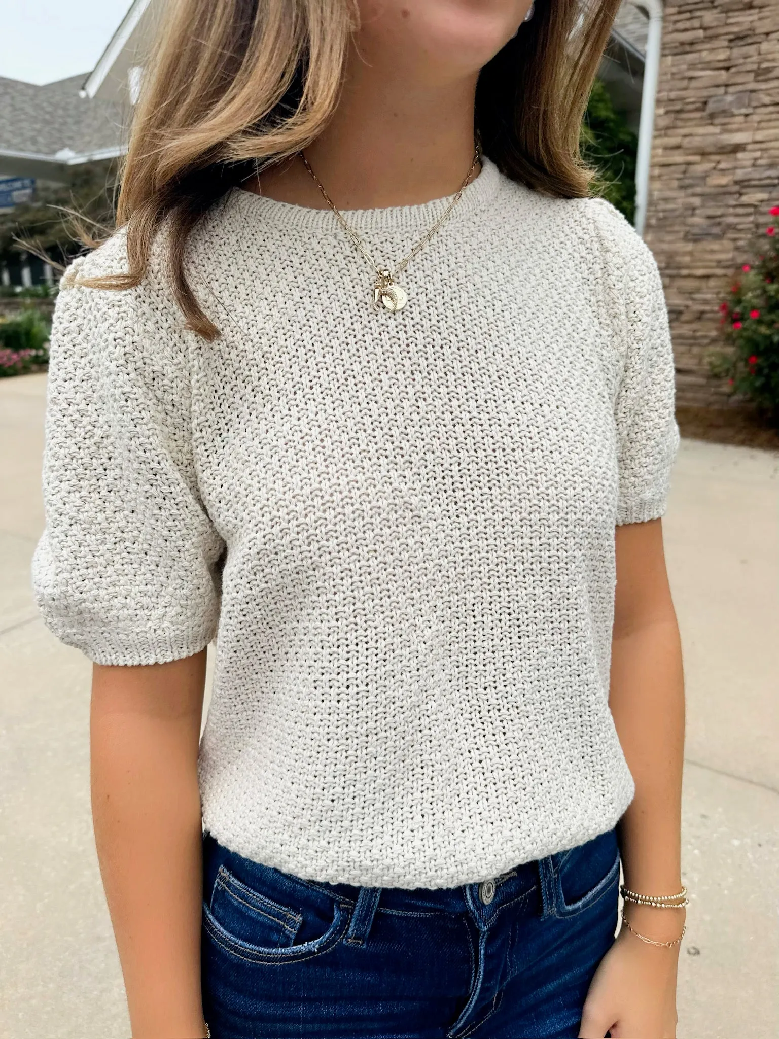 Keep Dreaming Round Neck Knit Top