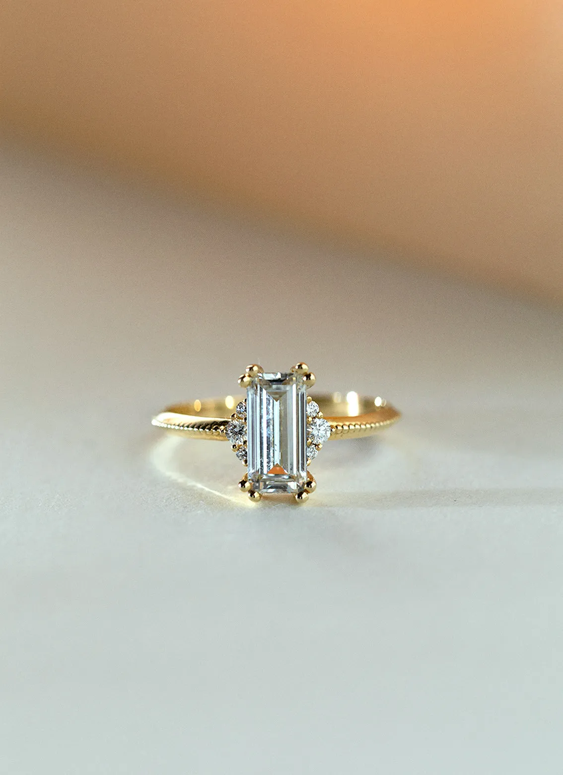 Limited Edition - Diamond baguette cut ring 14k gold