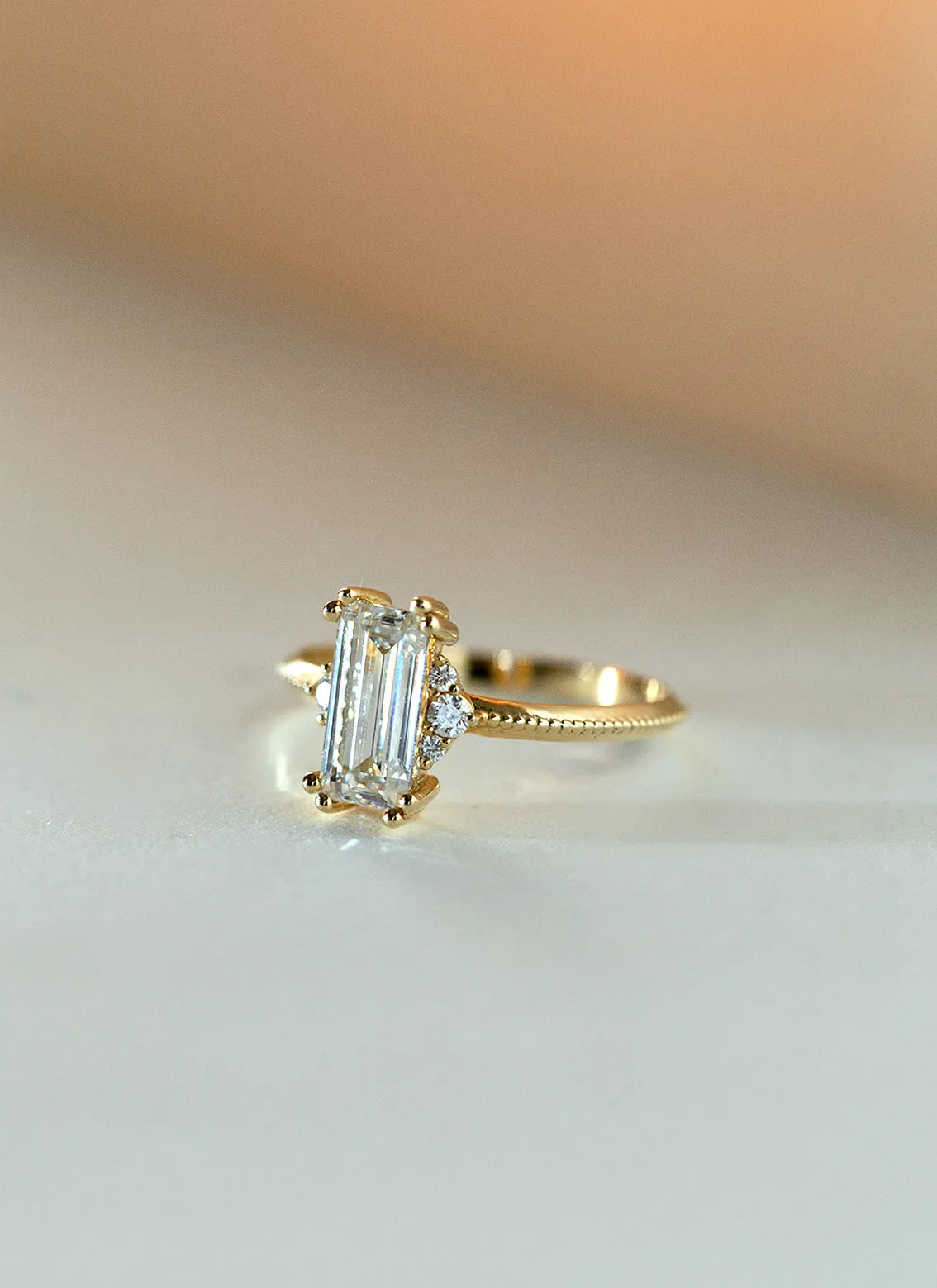 Limited Edition - Diamond baguette cut ring 14k gold