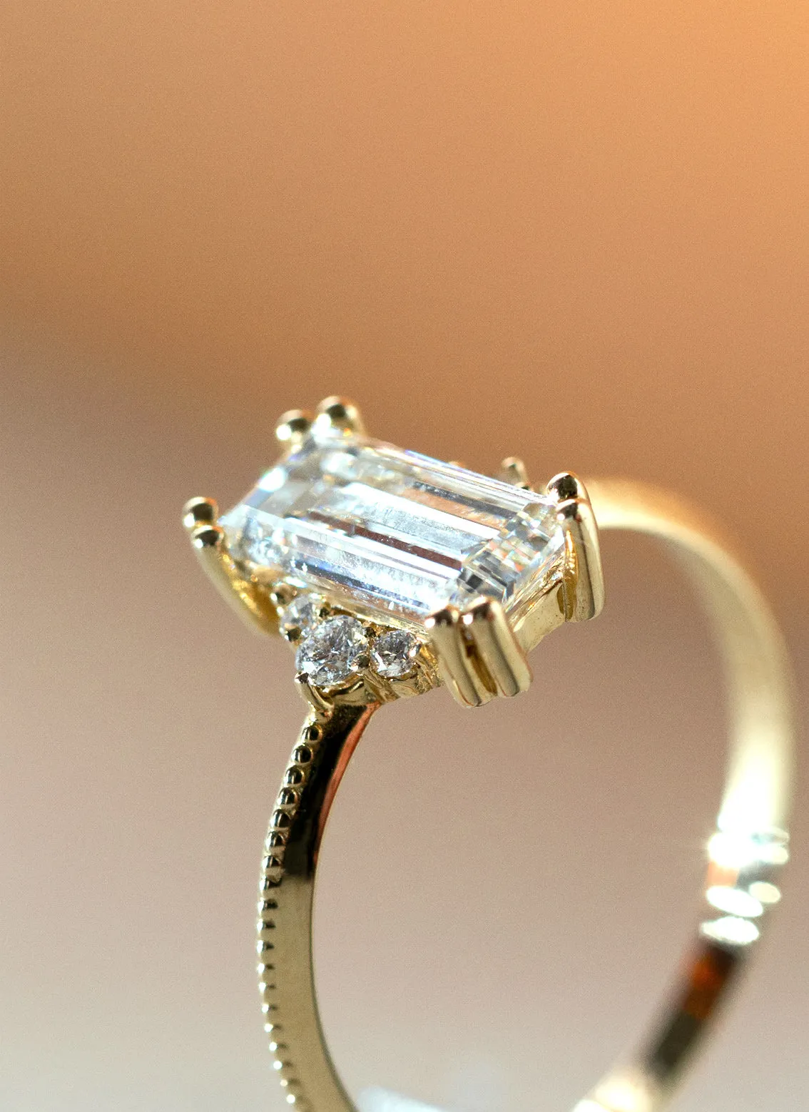 Limited Edition - Diamond baguette cut ring 14k gold