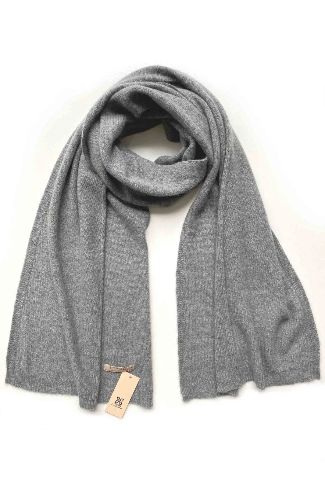 Mid Grey Cashmere Scarf