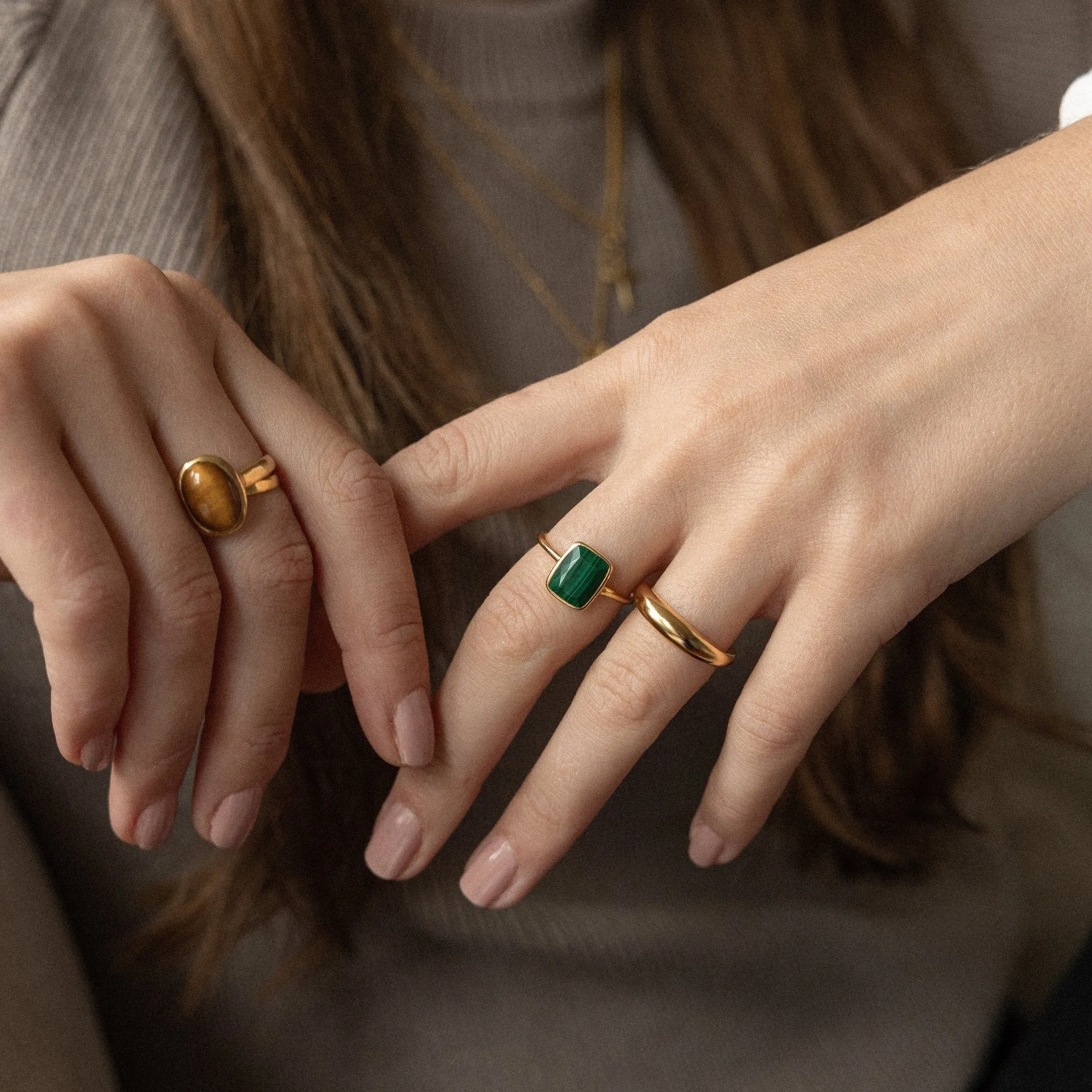 'Monroe' Green Malachite Ring