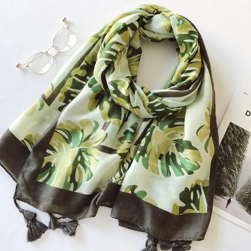 Monstera Leaf Scarf