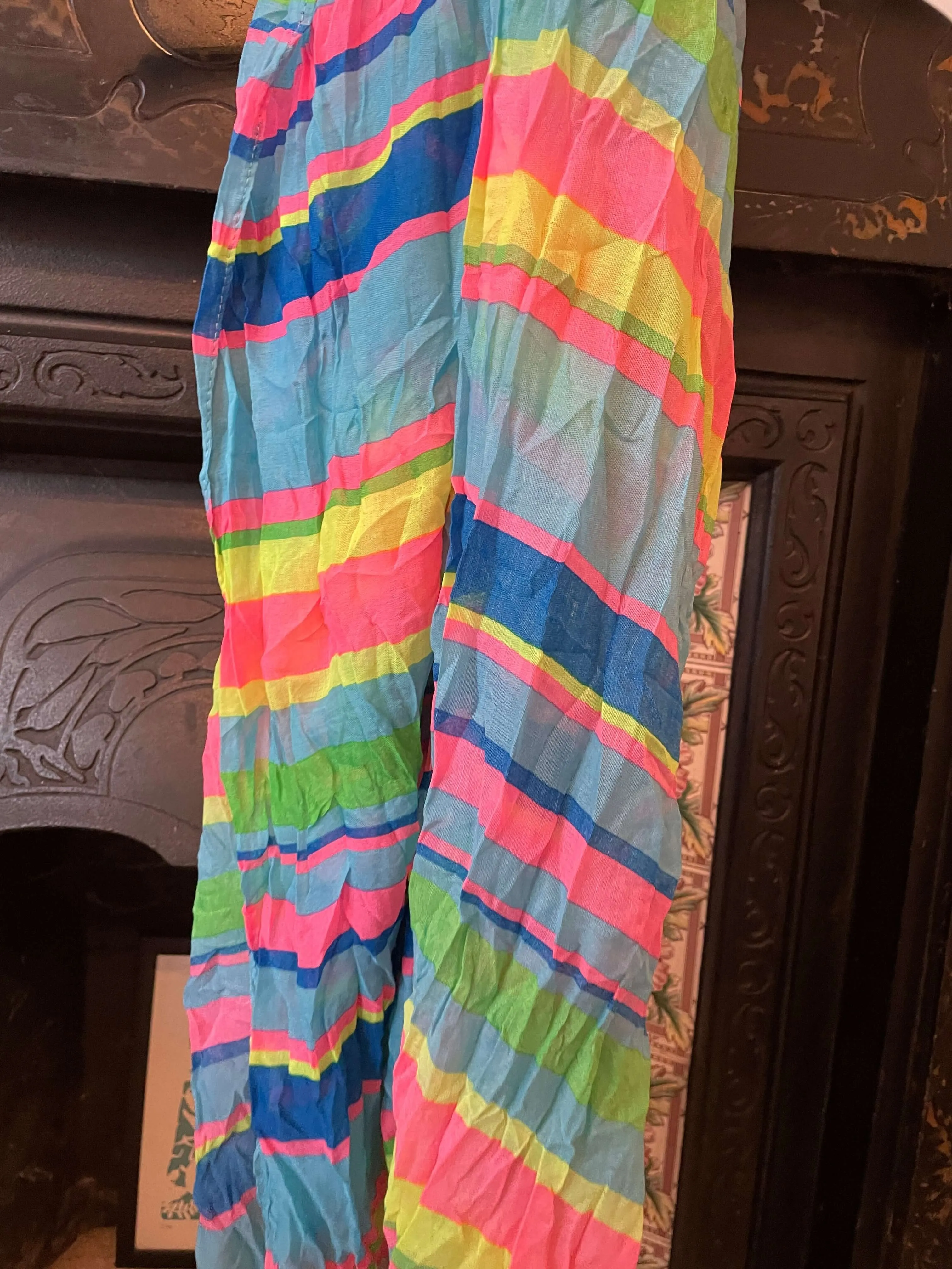 Neon Striped Slub Scarf