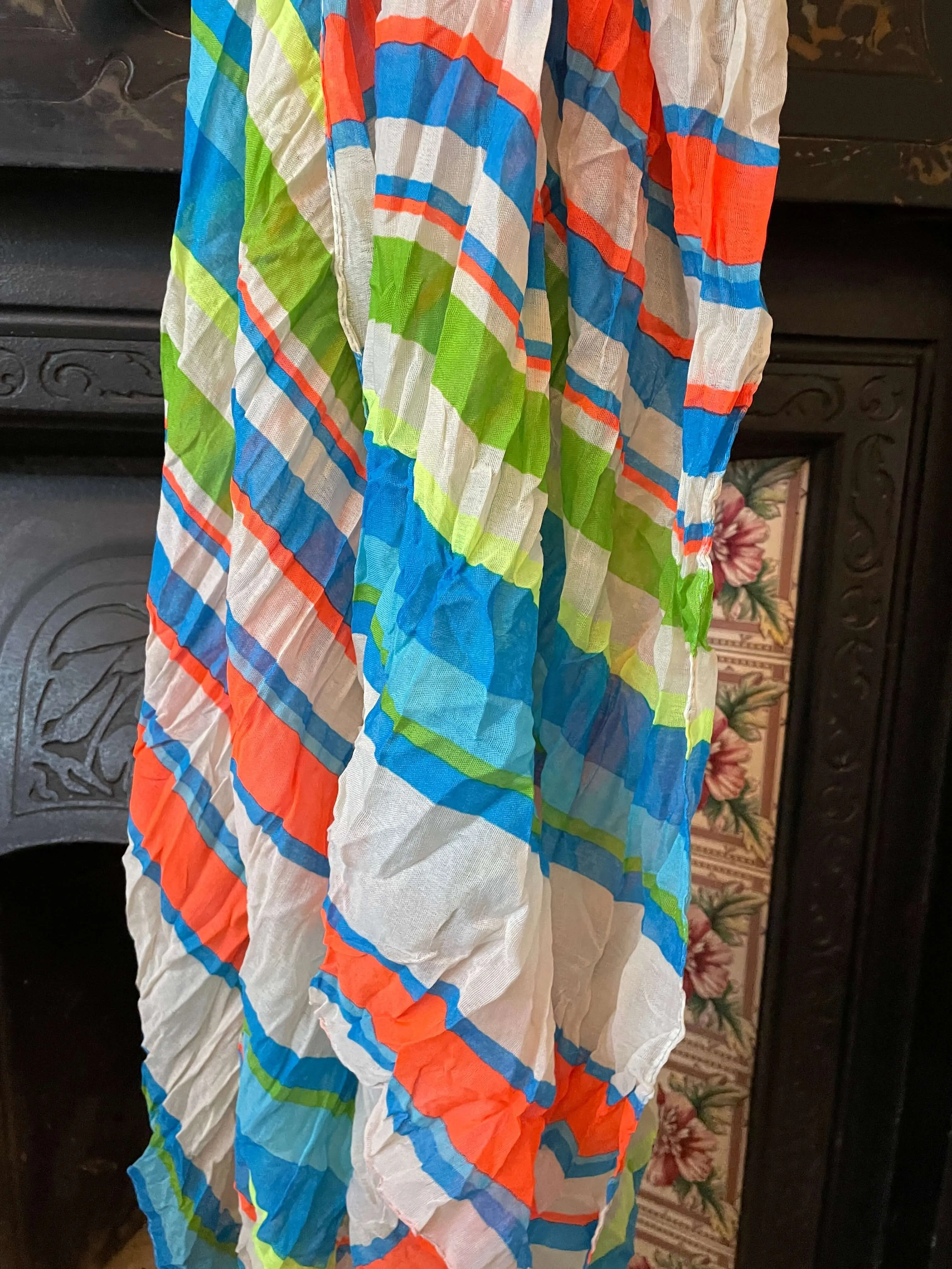 Neon Striped Slub Scarf