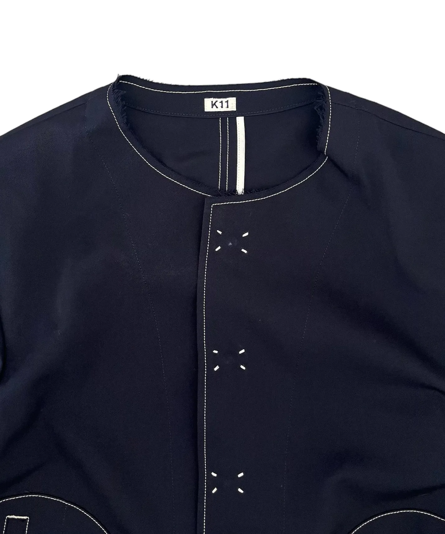 No collar jacket "NAVY"