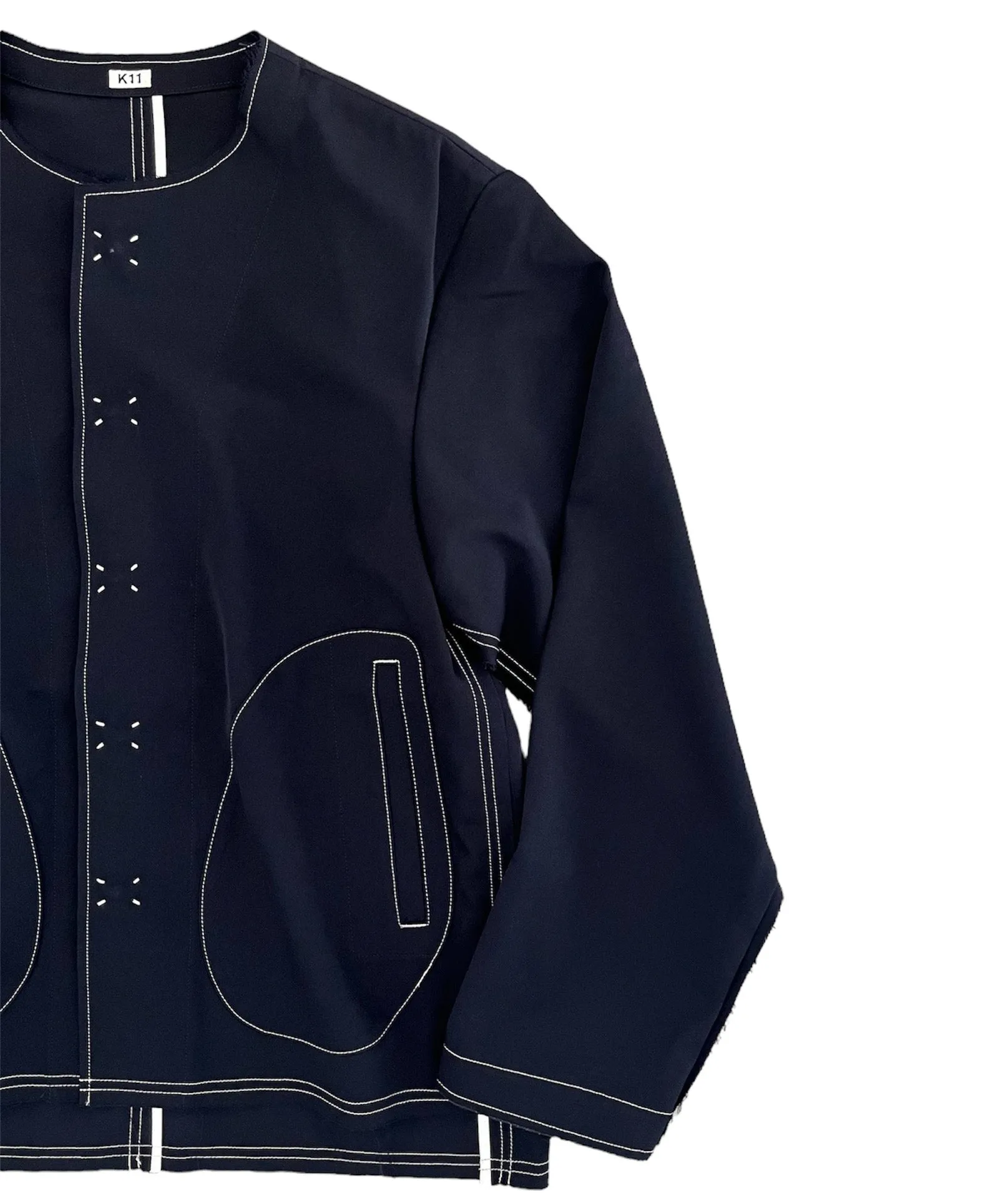 No collar jacket "NAVY"