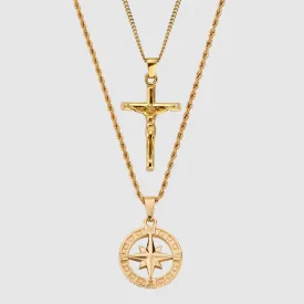 North Star x Crucifix Set (Gold)