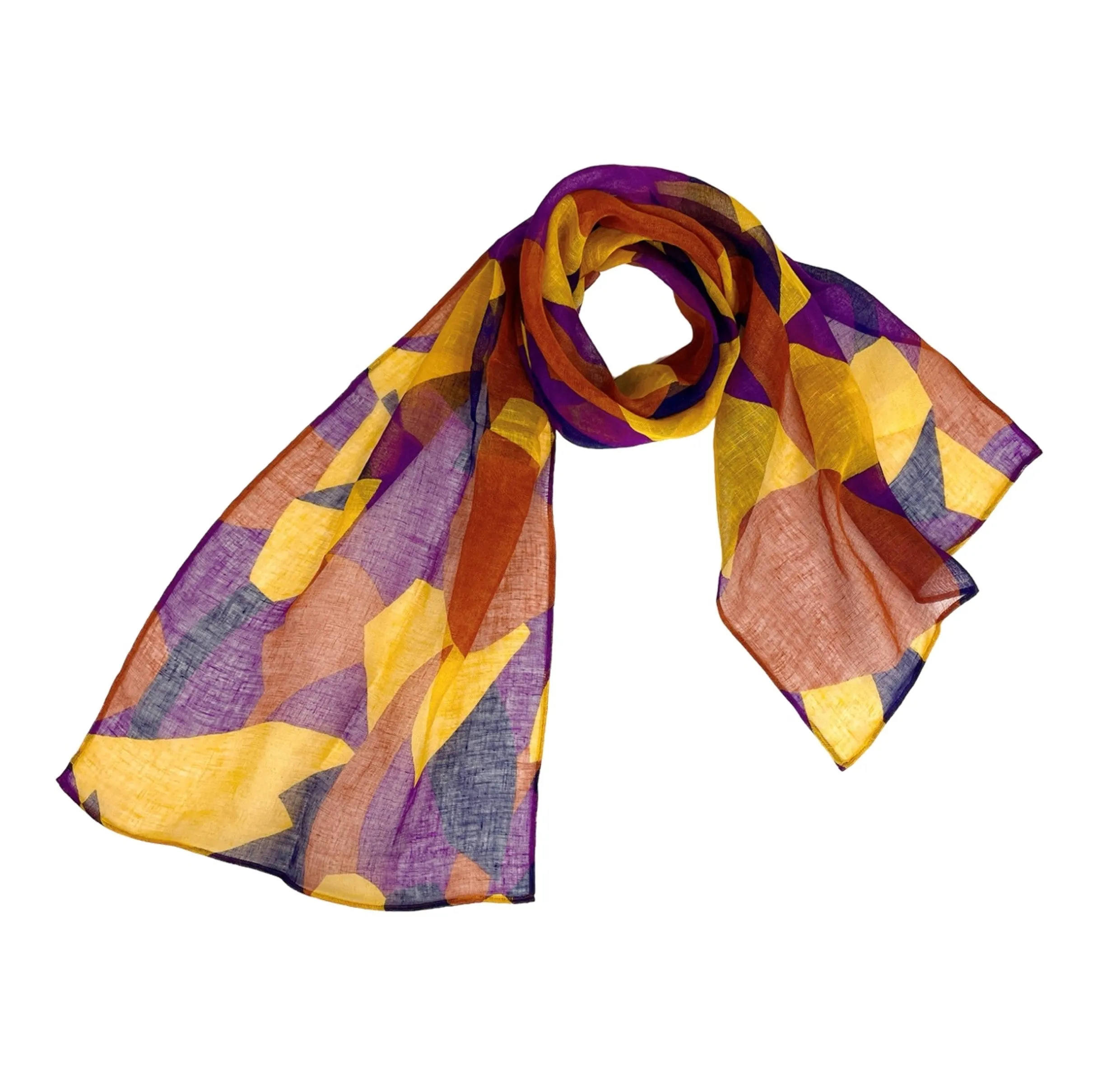 NUNO Scarf: "Buttercup" (Gold/Purple/Bronze)